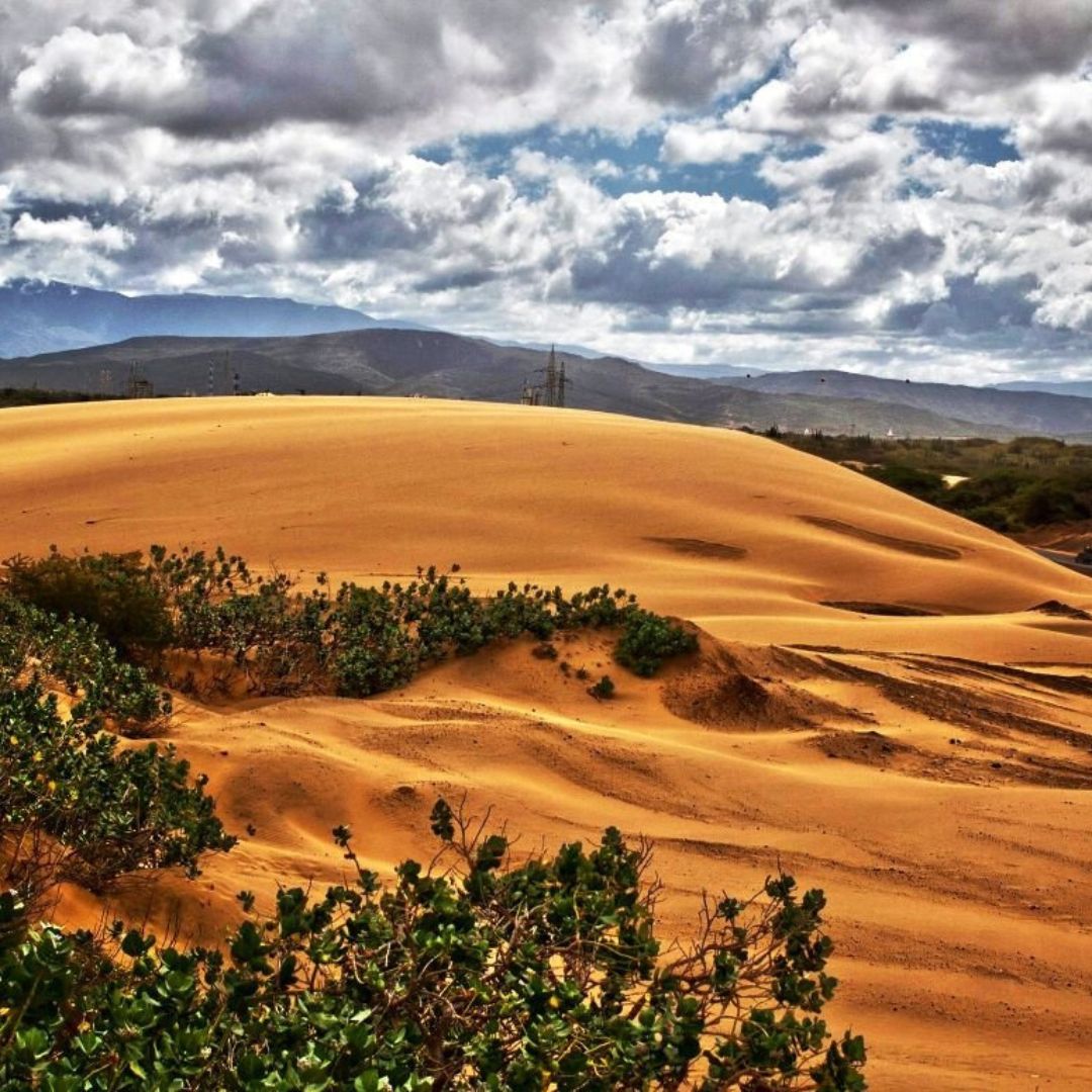 El paisaje cambia según la dirección del viento.